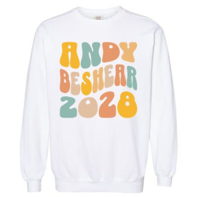 Andy Beshear 2028 For President Resist Wavy Groovy Election Garment-Dyed Sweatshirt