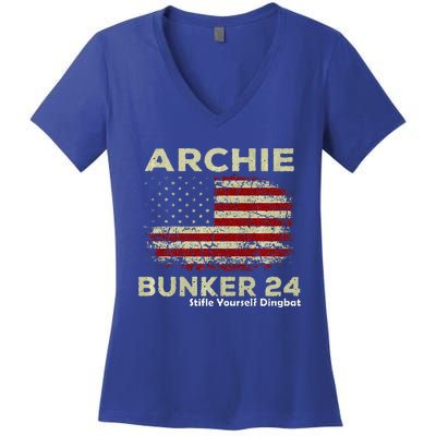 Archie Bunker 24 For President Women's V-Neck T-Shirt