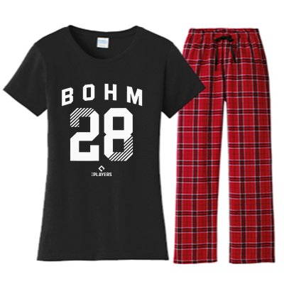 Alec Bohm 28 Philadelphia Pennsylvania Baseball Player Women's Flannel Pajama Set