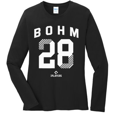 Alec Bohm 28 Philadelphia Pennsylvania Baseball Player Ladies Long Sleeve Shirt