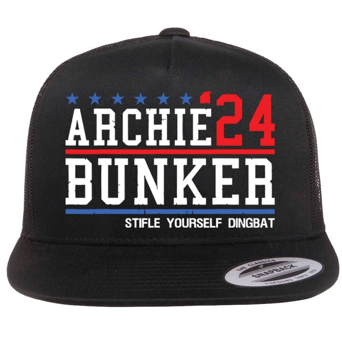 Archie Bunker 24 For President 2024 Flat Bill Trucker Hat