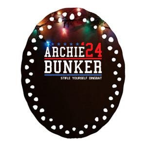 Archie Bunker 24 For President 2024 Ceramic Oval Ornament