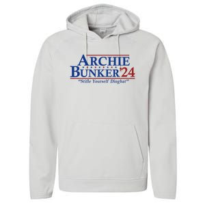 Archie Bunker 24 For President 2024 Performance Fleece Hoodie