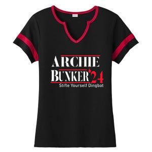 Archie Bunker 24 For President Ladies Halftime Notch Neck Tee