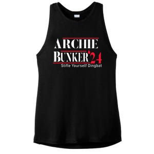 Archie Bunker 24 For President Ladies PosiCharge Tri-Blend Wicking Tank