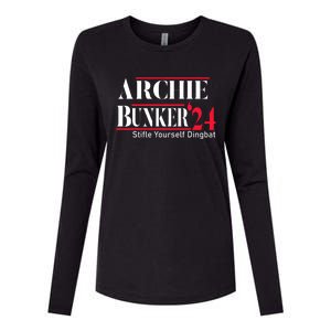 Archie Bunker 24 For President Womens Cotton Relaxed Long Sleeve T-Shirt