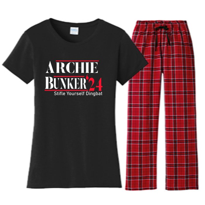 Archie Bunker 24 For President Women's Flannel Pajama Set