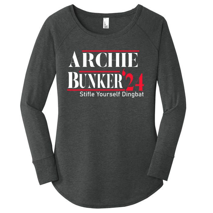 Archie Bunker 24 For President Women's Perfect Tri Tunic Long Sleeve Shirt