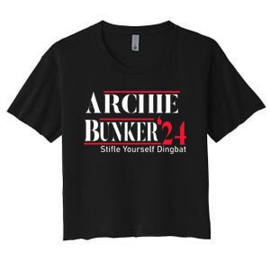 Archie Bunker 24 For President Women's Crop Top Tee