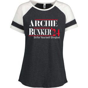 Archie Bunker 24 For President Enza Ladies Jersey Colorblock Tee