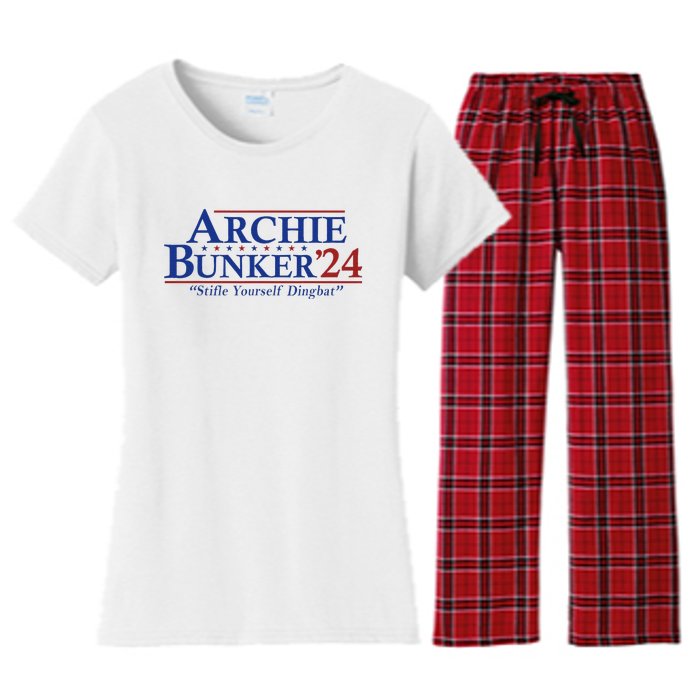 Archie Bunker 24 For President 2024 Women's Flannel Pajama Set