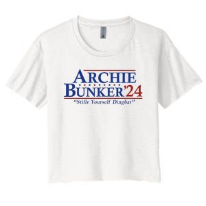 Archie Bunker 24 For President 2024 Women's Crop Top Tee