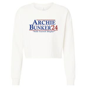 Archie Bunker 24 For President 2024 Cropped Pullover Crew