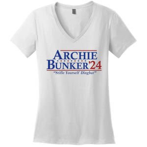 Archie Bunker 24 For President 2024 Women's V-Neck T-Shirt