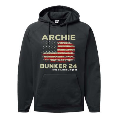 Archie Bunker 24 For President Performance Fleece Hoodie