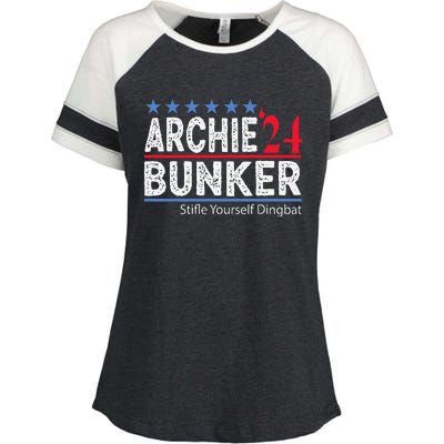 Archie Bunker 24 For President 2024 Enza Ladies Jersey Colorblock Tee