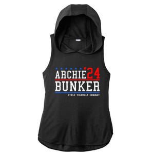 Archie Bunker 24 For President 2024 Ladies PosiCharge Tri-Blend Wicking Draft Hoodie Tank