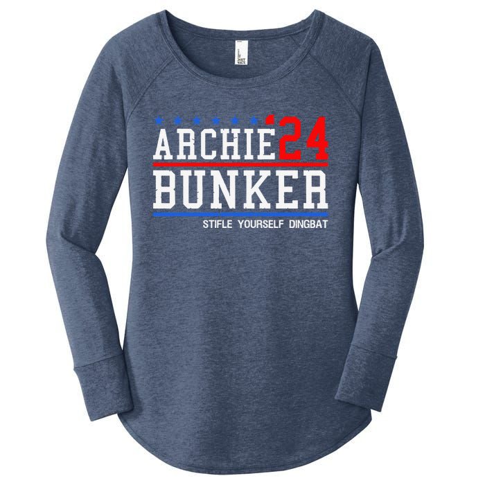 Archie Bunker 24 For President 2024 Women's Perfect Tri Tunic Long Sleeve Shirt