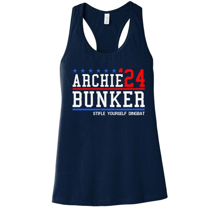 Archie Bunker 24 For President 2024 Women's Racerback Tank