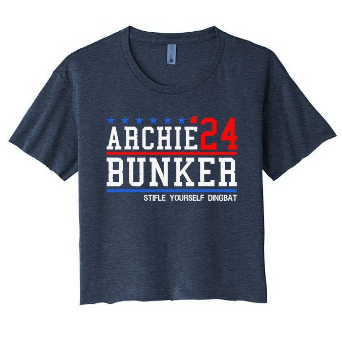 Archie Bunker 24 For President 2024 Women's Crop Top Tee