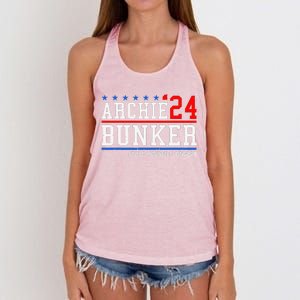 Archie Bunker 24 For President 2024 Women's Knotted Racerback Tank