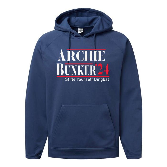 Archie Bunker 24 For President Performance Fleece Hoodie