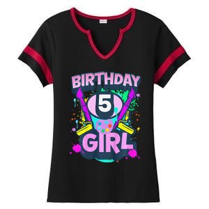 Artist Birthday 5 Year Old Painter 5th Birthday Party Ladies Halftime Notch Neck Tee