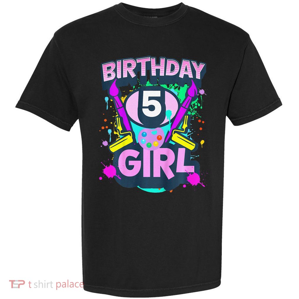 Artist Birthday 5 Year Old Painter 5th Birthday Party Garment-Dyed Heavyweight T-Shirt