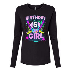 Artist Birthday 5 Year Old Painter 5th Birthday Party Womens Cotton Relaxed Long Sleeve T-Shirt