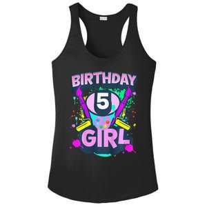 Artist Birthday 5 Year Old Painter 5th Birthday Party Ladies PosiCharge Competitor Racerback Tank