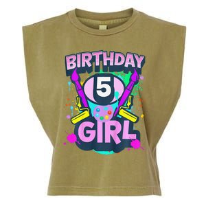 Artist Birthday 5 Year Old Painter 5th Birthday Party Garment-Dyed Women's Muscle Tee