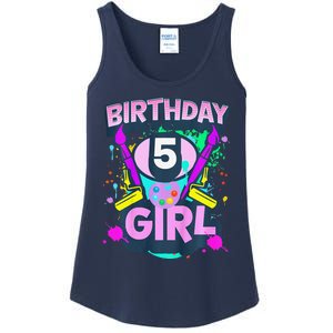 Artist Birthday 5 Year Old Painter 5th Birthday Party Ladies Essential Tank