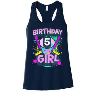 Artist Birthday 5 Year Old Painter 5th Birthday Party Women's Racerback Tank