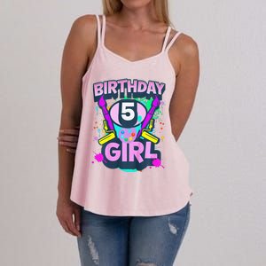 Artist Birthday 5 Year Old Painter 5th Birthday Party Women's Strappy Tank