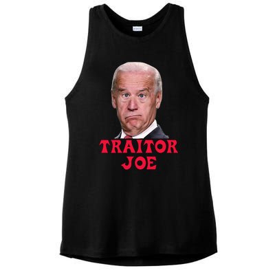 Anti Biden AntiBiden Pro Trump 2024 ProTrump Funny Traitor Joe Meme Ladies PosiCharge Tri-Blend Wicking Tank