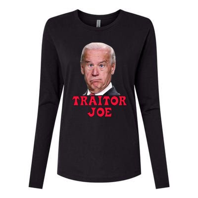 Anti Biden AntiBiden Pro Trump 2024 ProTrump Funny Traitor Joe Meme Womens Cotton Relaxed Long Sleeve T-Shirt