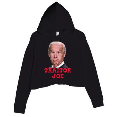 Anti Biden AntiBiden Pro Trump 2024 ProTrump Funny Traitor Joe Meme Crop Fleece Hoodie