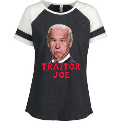 Anti Biden AntiBiden Pro Trump 2024 ProTrump Funny Traitor Joe Meme Enza Ladies Jersey Colorblock Tee