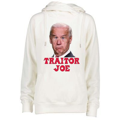 Anti Biden AntiBiden Pro Trump 2024 ProTrump Funny Traitor Joe Meme Womens Funnel Neck Pullover Hood