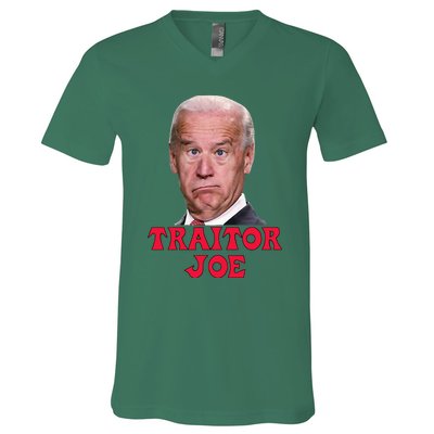 Anti Biden AntiBiden Pro Trump 2024 ProTrump Funny Traitor Joe Meme V-Neck T-Shirt