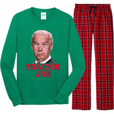 Anti Biden AntiBiden Pro Trump 2024 ProTrump Funny Traitor Joe Meme Long Sleeve Pajama Set