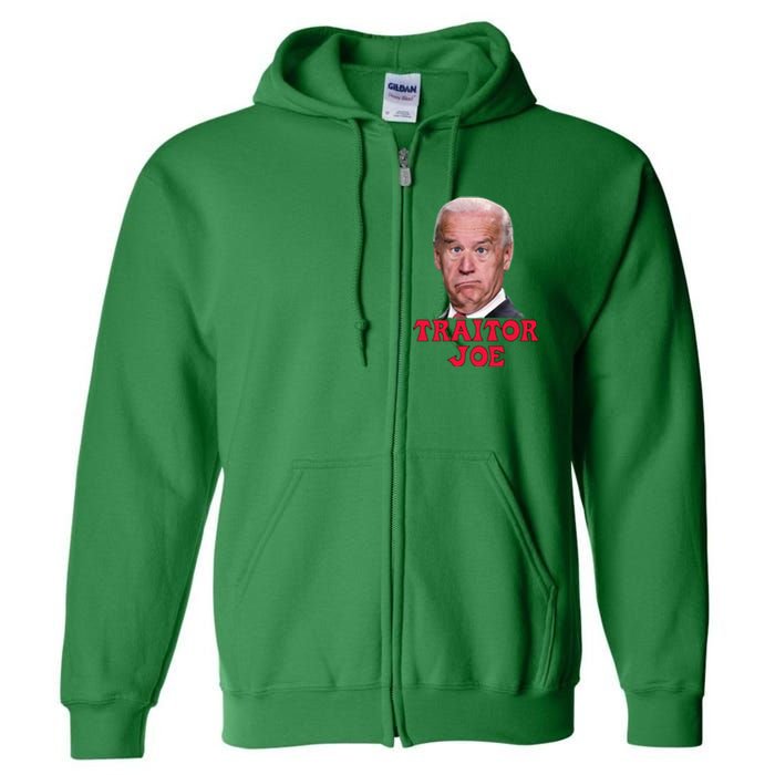 Anti Biden AntiBiden Pro Trump 2024 ProTrump Funny Traitor Joe Meme Full Zip Hoodie