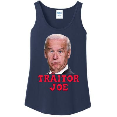 Anti Biden AntiBiden Pro Trump 2024 ProTrump Funny Traitor Joe Meme Ladies Essential Tank