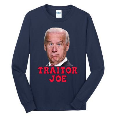 Anti Biden AntiBiden Pro Trump 2024 ProTrump Funny Traitor Joe Meme Tall Long Sleeve T-Shirt