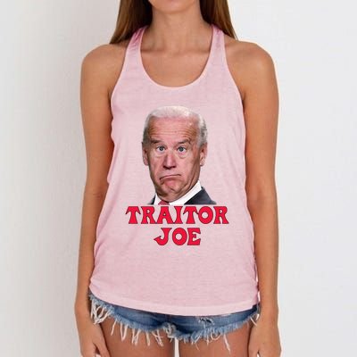 Anti Biden AntiBiden Pro Trump 2024 ProTrump Funny Traitor Joe Meme Women's Knotted Racerback Tank