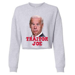 Anti Biden AntiBiden Pro Trump 2024 ProTrump Funny Traitor Joe Meme Cropped Pullover Crew