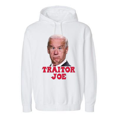 Anti Biden AntiBiden Pro Trump 2024 ProTrump Funny Traitor Joe Meme Garment-Dyed Fleece Hoodie