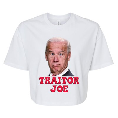 Anti Biden AntiBiden Pro Trump 2024 ProTrump Funny Traitor Joe Meme Bella+Canvas Jersey Crop Tee