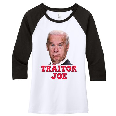 Anti Biden AntiBiden Pro Trump 2024 ProTrump Funny Traitor Joe Meme Women's Tri-Blend 3/4-Sleeve Raglan Shirt