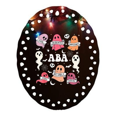 Applied Behavior Analysis ABA Halloween Spooky Cute Ghosts Ceramic Oval Ornament